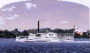 James Bard Nelly Baker, New England steamboat built 1855 oil